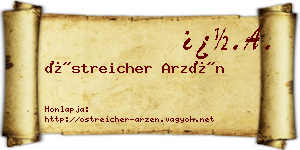 Östreicher Arzén névjegykártya